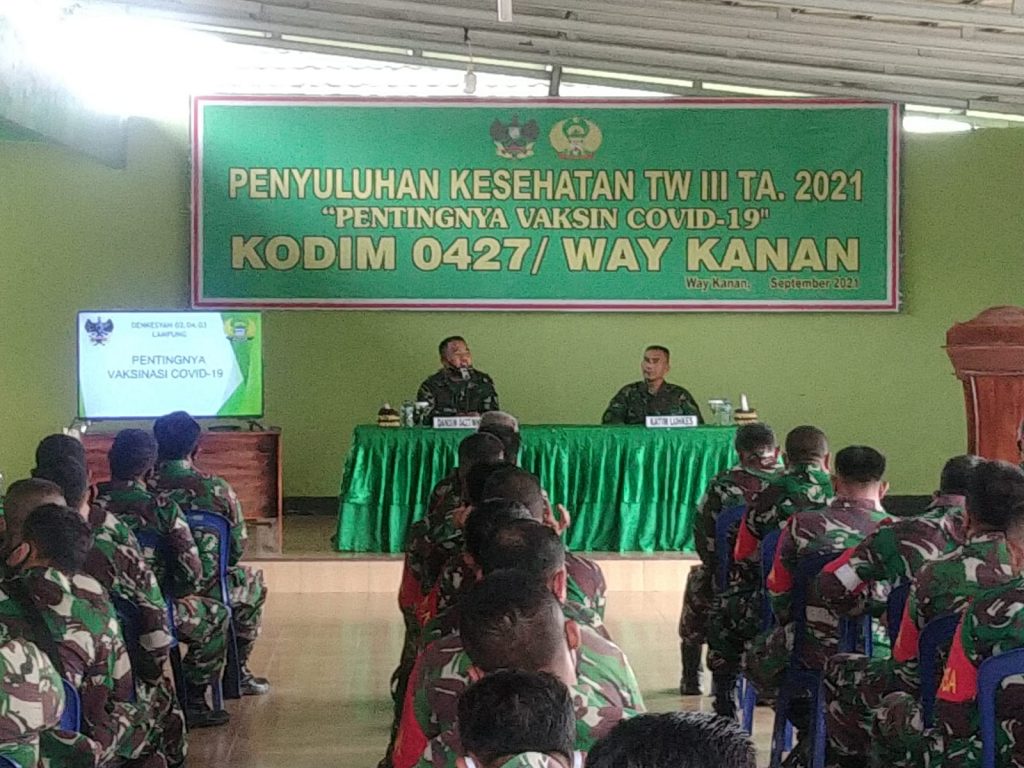 Prajurit Kodim 0427/Way Kanan Terima Penyuluhan Kesehatan