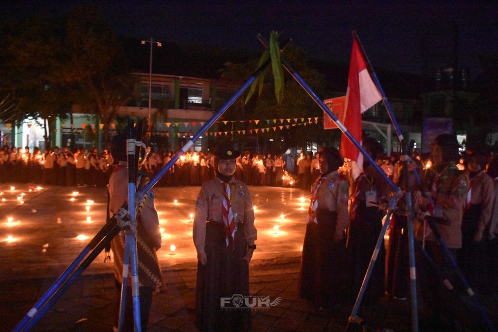 Ratusan Pramuka Penggalang Mengikuti Penerimaan Tamu Ambalan Hayam Wuruk Tribuana Tungga Dewi