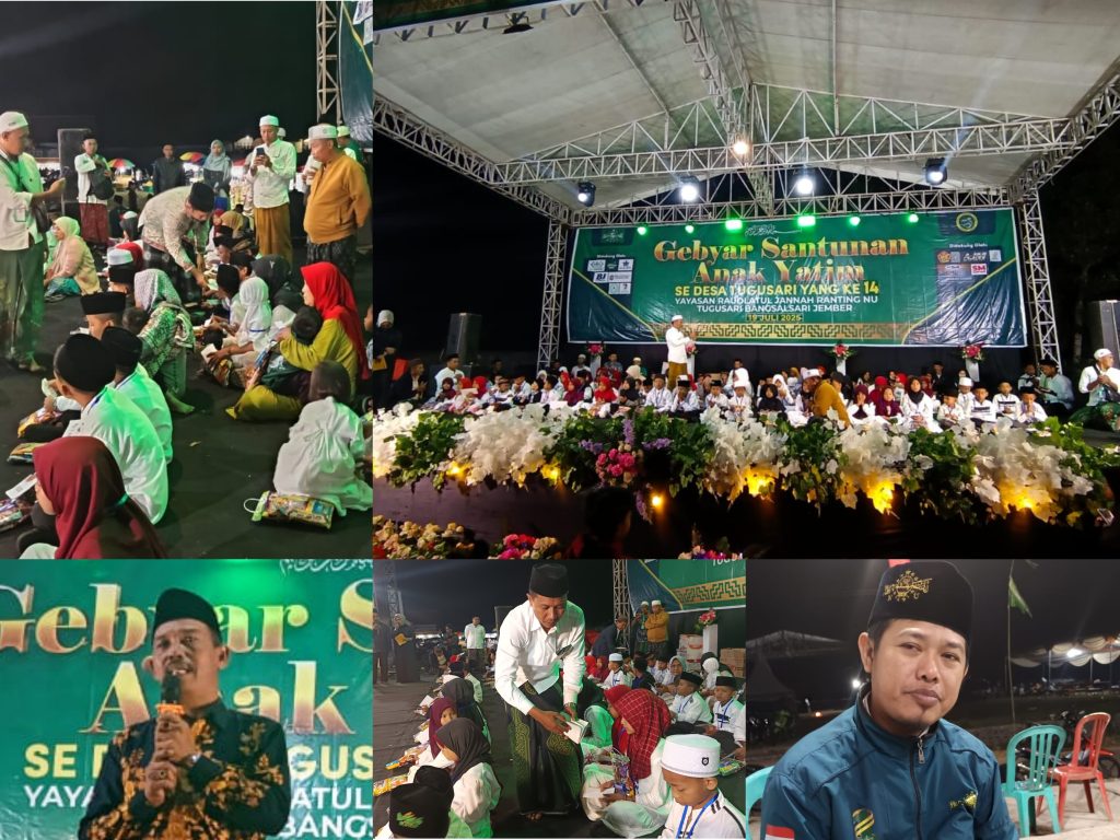 Gebyar Santunan Anak Yatim Se desa Tugusari Ke 14 Yayasan Raudlatul Jannah Ranting NU Tugusari Semarak Dan Sukses Digelar