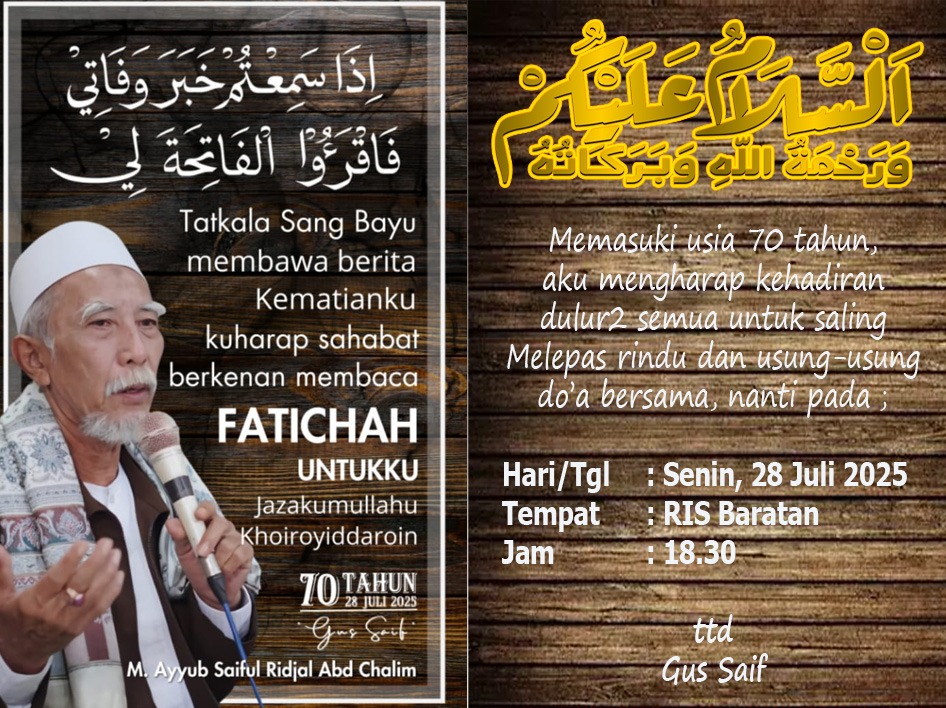 Selamat Ultah Ke 70 Gus Saif