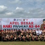 Komandan Kodim 0427/Way Kanan Hadiri Apel Besar Hari Pramuka Ke-64 di Lapangan Sriwijaya Baradatu