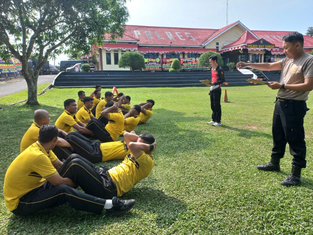 Polres Way Kanan Gelar Tes Kesamaptaan Jasmani Semester II Tahun 2025