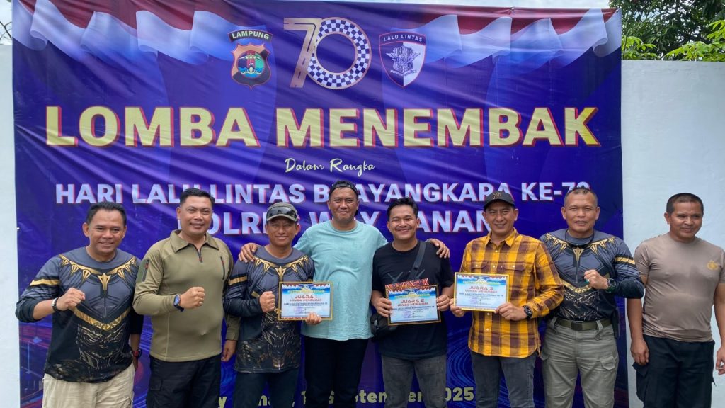 Sambut Hari Lalulintas Bhayangkara Ke 70, Kapolres dan Personil Gelar Lomba Menembak di Lapangan Tembak Polres Way Kanan