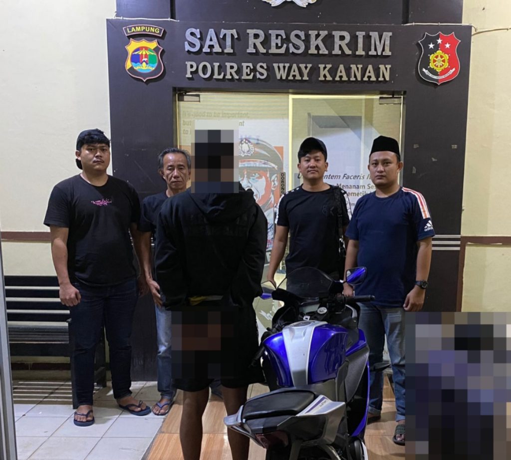 Polres Way Kanan Amankan Pelaku Penipuan dan Penggelapan Sepeda Motor Yamaha R15