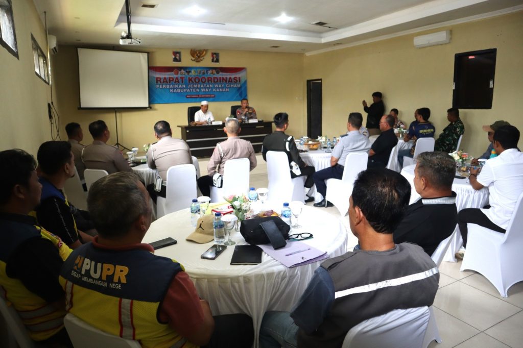 Rakor Perbaikan Jembatan Way Giham, Polres Way Kanan Instansi Terkait Bersinergi Mendukung Keselamatan dan Kelancaran Transportasi