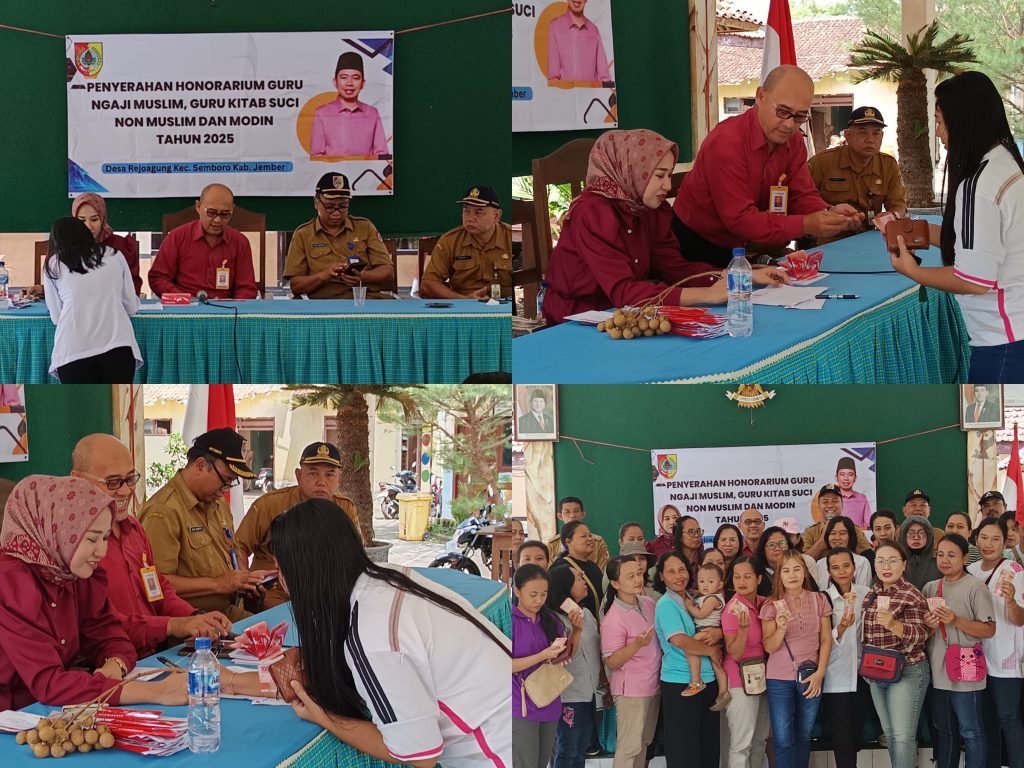 Pemkab Jember Bagikan Tunjangan Honorarium Kepada 34 Guru Ngaji Non Muslim Di Desa Rejoagung