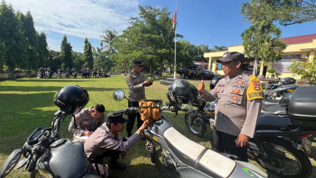 Pemutahiran dan Wasdal BMN, Polres Way Kanan Cek Kendaraan Dinas di Polsek Blambangan Umpu