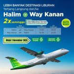 Jadwal Baru Penerbangan Citilink Halim-Way Kanan, Terbang Setiap Jum’at dan Minggu