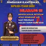 Polres Pesisir Barat Mengimbau Masyarakat Tidak Rayakan Malam Tahun Baru Secara Euforia