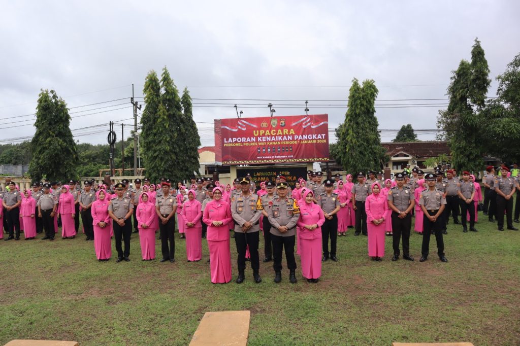 Pimpin Upacara Kenaikan Pangkat Periode 1 Januari 2026, AKBP Adanan Bangga Menjadi Kapolres Way Kanan
