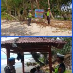 Sat Lantas Polres Pesisir Barat Pasang Banner Himbauan di Pantai Walur