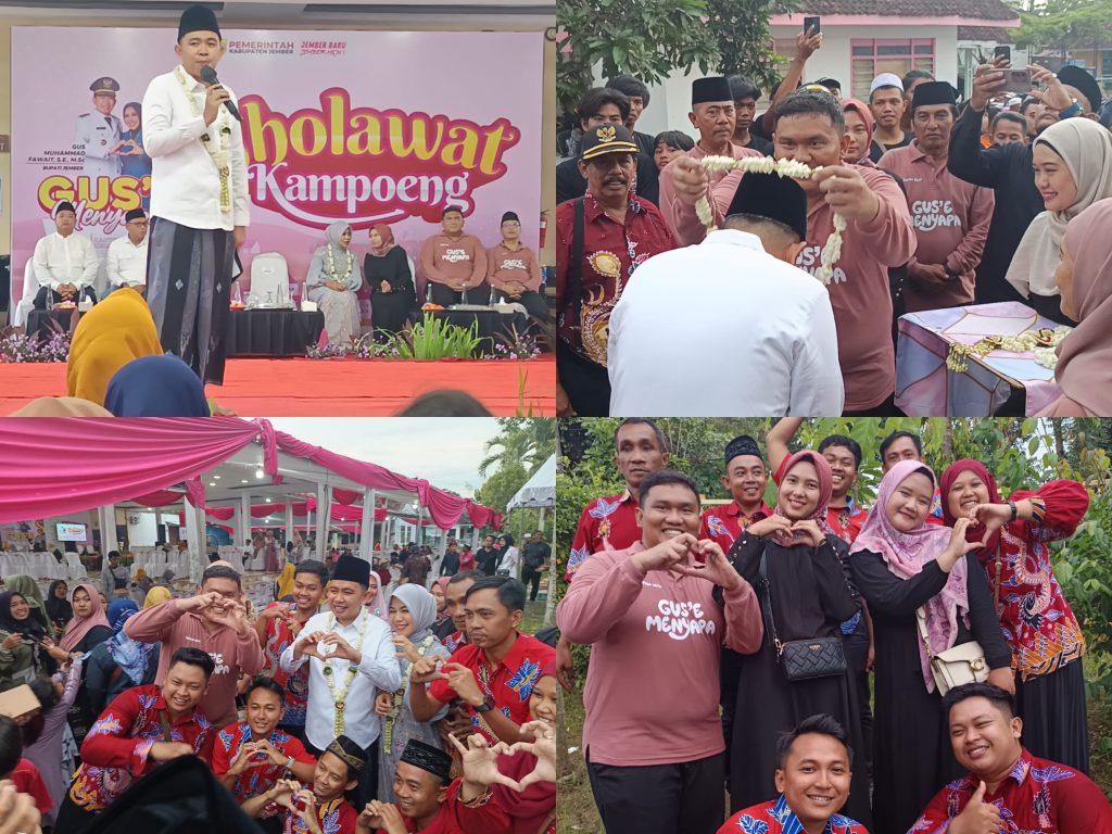 Apel Sholawat Kampoeng di Nogosari Meriah, Bupati Jember Sampaikan Layanan Administrasi Gratis dan Program UHC