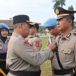 Polres Way Kanan Gelar Upacara Sertijab Kapolsek Bumi Agung