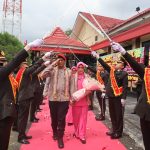 Upacara Serah Terima Tunggul Kesatuan Wira Bhakti Ramik Ragom dan Pisah Sambut Kapolres Way Kanan