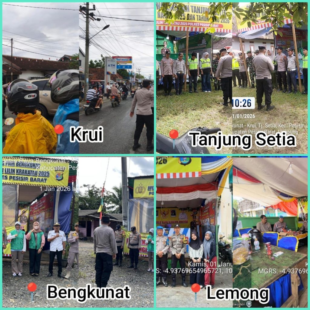 Polres Pesisir Barat Siaga Penuh di Pos Pelayanan dan Pos Pengamanan dalam Rangka Ops Lilin Krakatau 2025