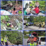 Sat Lantas Polres Pesisir Barat Tangani Kecelakaan Tunggal di Pekon Rata Agung