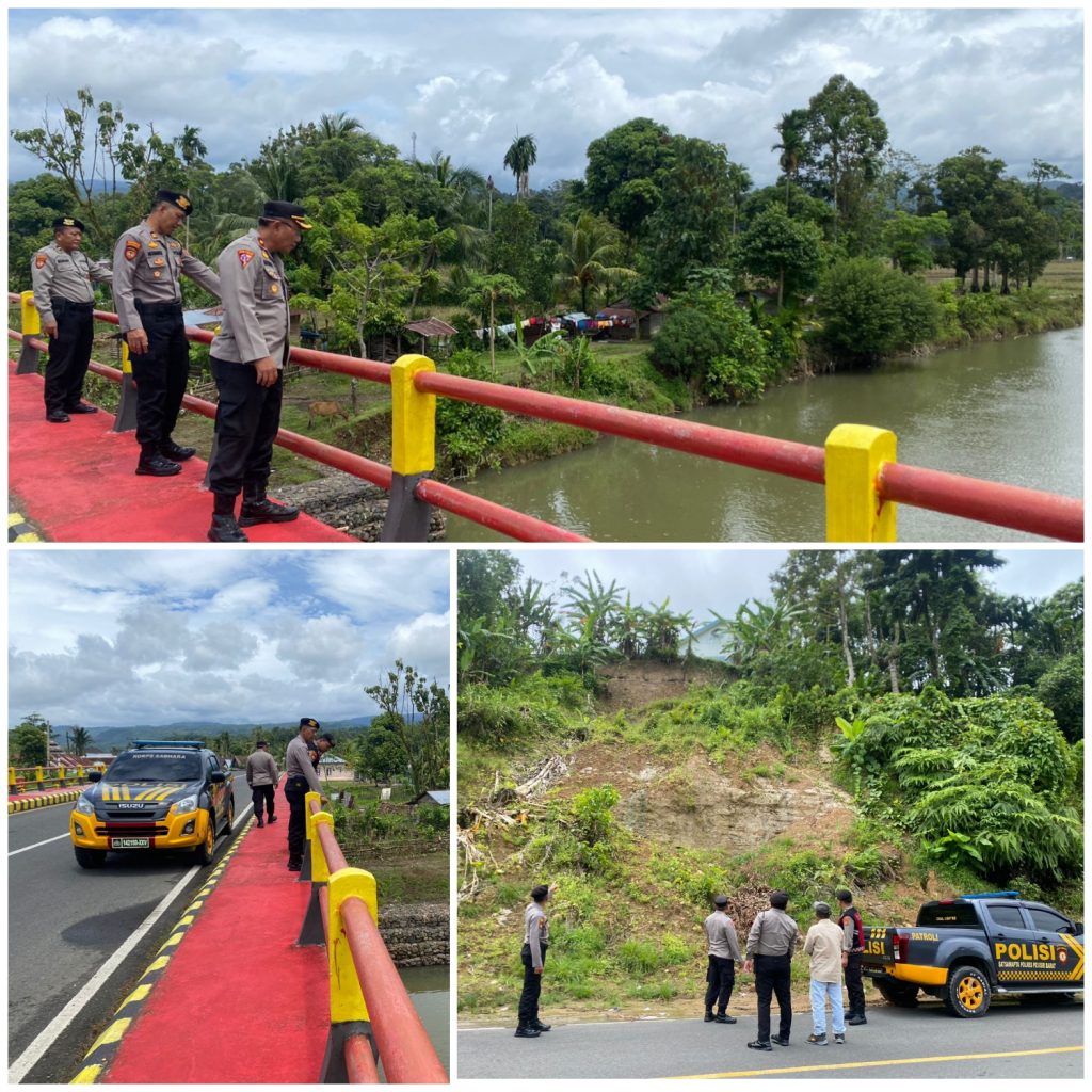 Curah hujan tinggi tim siaga bencana polres pesisir barat tinjau  lokasi rawan bencana