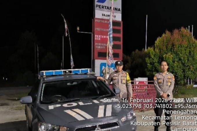 POLSEK PESISIR UTARA GELAR PATROLI BLUE LIGHT ANTISIPASI GANGGUAN KAMTIBMAS
