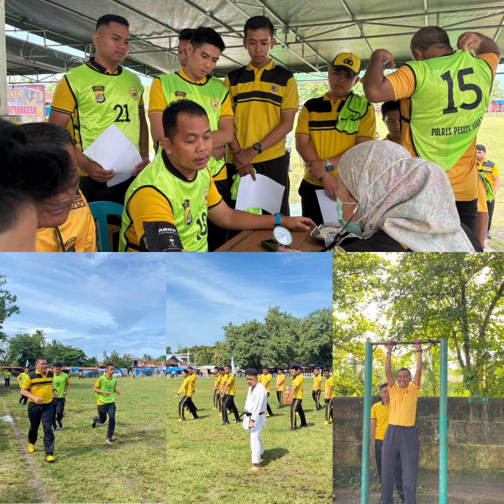 POLRES PESISIR BARAT LAKSANAKAN TES KESAMAPTAAN JASMANI DAN UJIAN BELADIRI POLRI BERKALA SEMESTER I TAHUN 2026