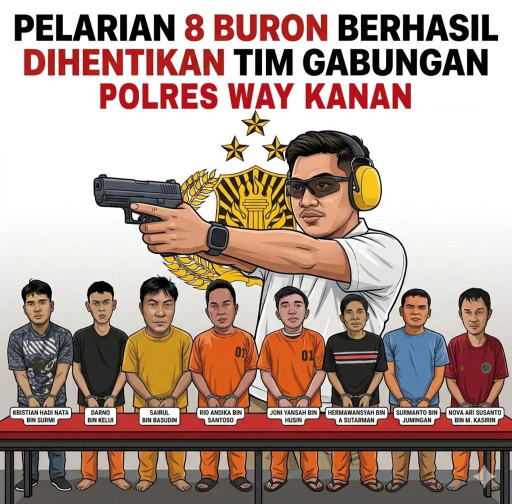 Pelarian Delapan Buron Berhasil Dihentikan Tim Gabungan Polres Way Kanan