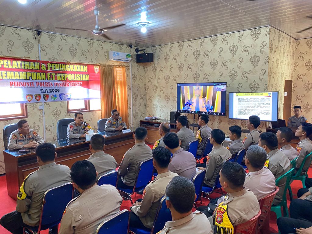 TINGKATKAN PROFESIONALISME PERSONEL, POLRES PESISIR BARAT GELAR LATKATPUAN FUNGSI TEKNIS BINMAS