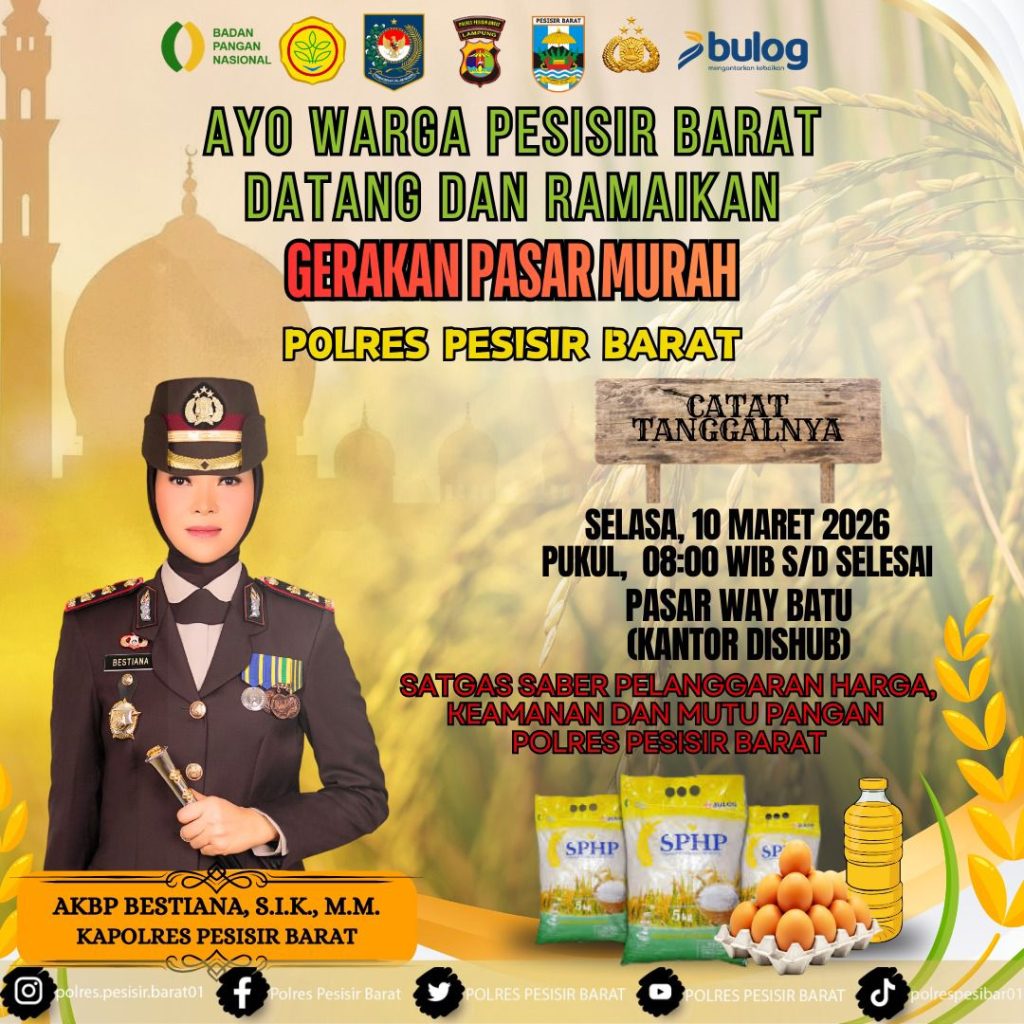 GERAKAN PASAR MURAH POLRES PESISIR BARAT, BANTU MASYARAKAT DI BULAN SUCI RAMADHAN 1447 H