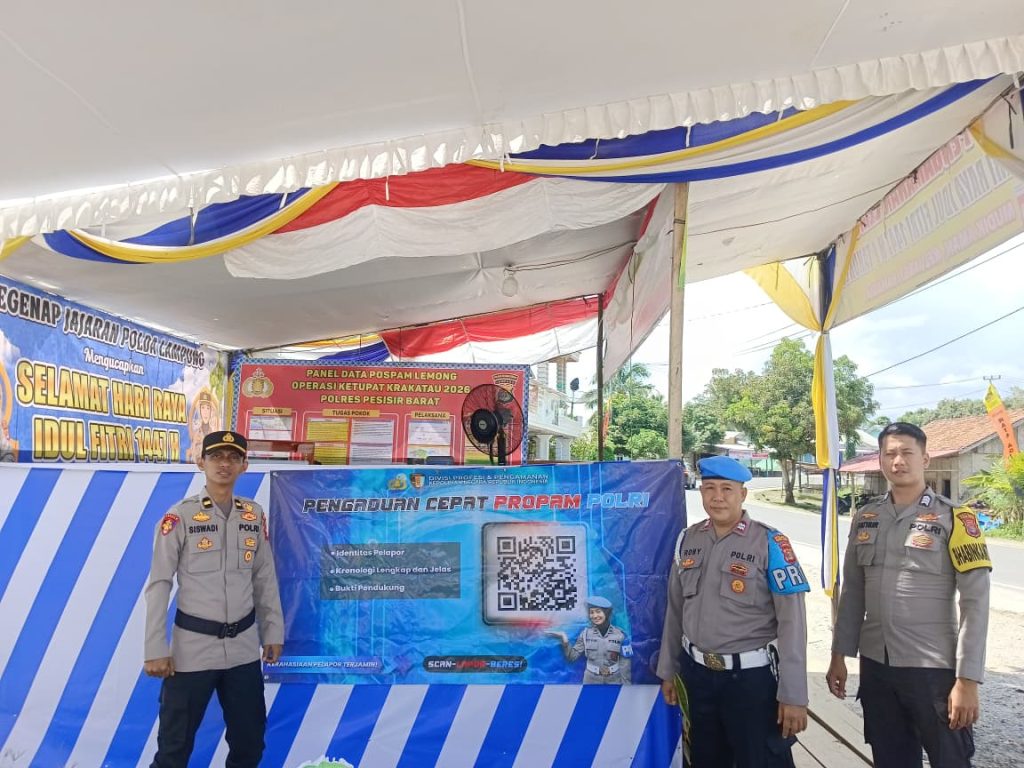 OPS KETUPAT KRAKATAU 2026, SIPROPAM POLRES PESISIR BARAT SOSIALISASIKAN QR CODE YANDUAN PROPAM