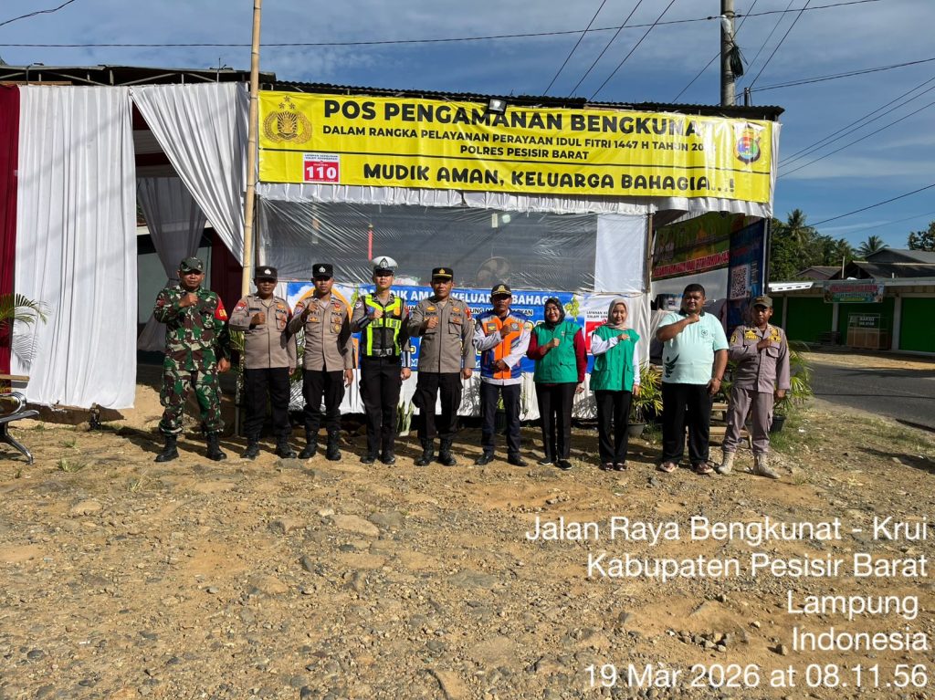POS PAM BENGKUNAT SIAGA, POLRES PESISIR BARAT OPTIMALKAN PENGAMANAN OPS KETUPAT KRAKATAU 2026