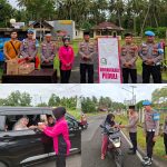 MENJELANG WAKTU BERBUKA PUASA,  POLSEK PESISIR SELATAN BERSAMA BHAYANGKARI BAGIKAN TAKJIL KEPADA MASYARAKAT