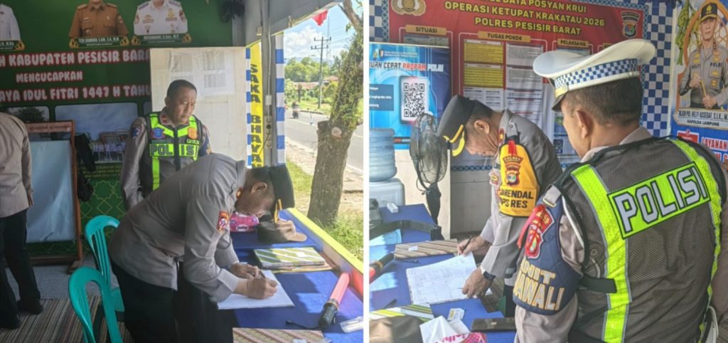 KABAG OPS DAN KAPOLSEK PESISIR TENGAH POLRES PESISIR BARAT LAKSANAKAN KUNJUNGAN MONITORING KE POS PELAYANAN KRUI