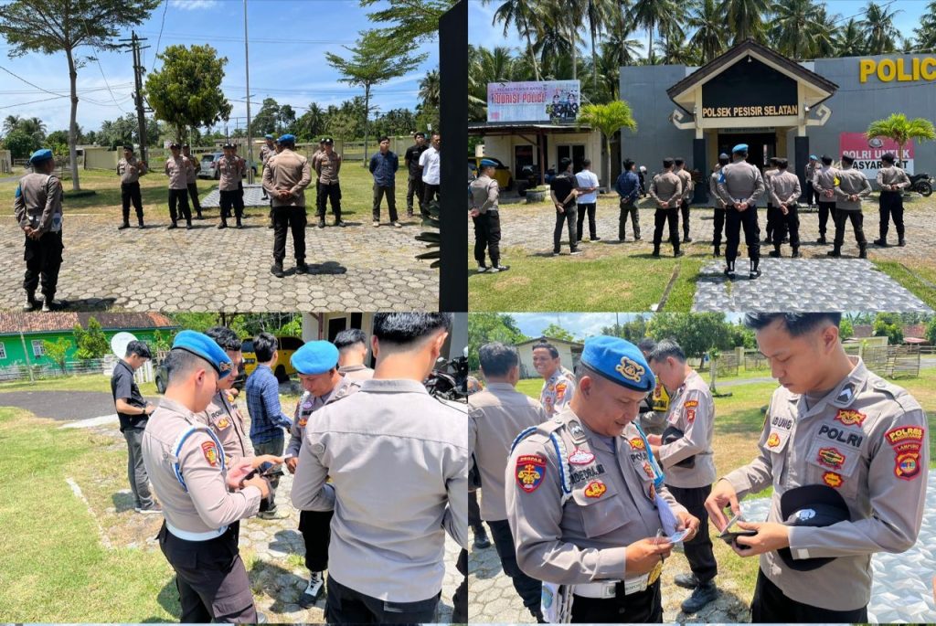 CEGAH PELANGGARAN, SIPROPAM POLRES PESISIR BARAT INTENSIFKAN GAKTIPLIN DI POLSEK PESISIR SELATAN