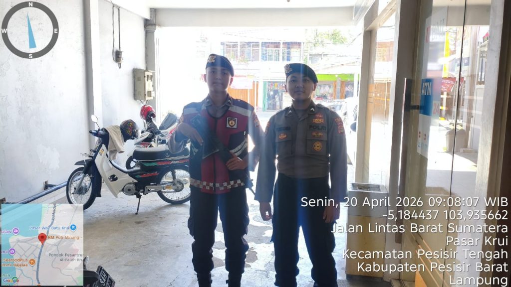 SAT SAMAPTA POLRES PESISIR BARAT LAKSANAKAN PENGAMANAN DI BANK LAMPUNG KCP KRUI
