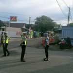 ANTISIPASI TERJADINYA KEPADATAN kendaraan satlantas gelar pam rawan PAGI DI BERAPA TITIK RAWAN 