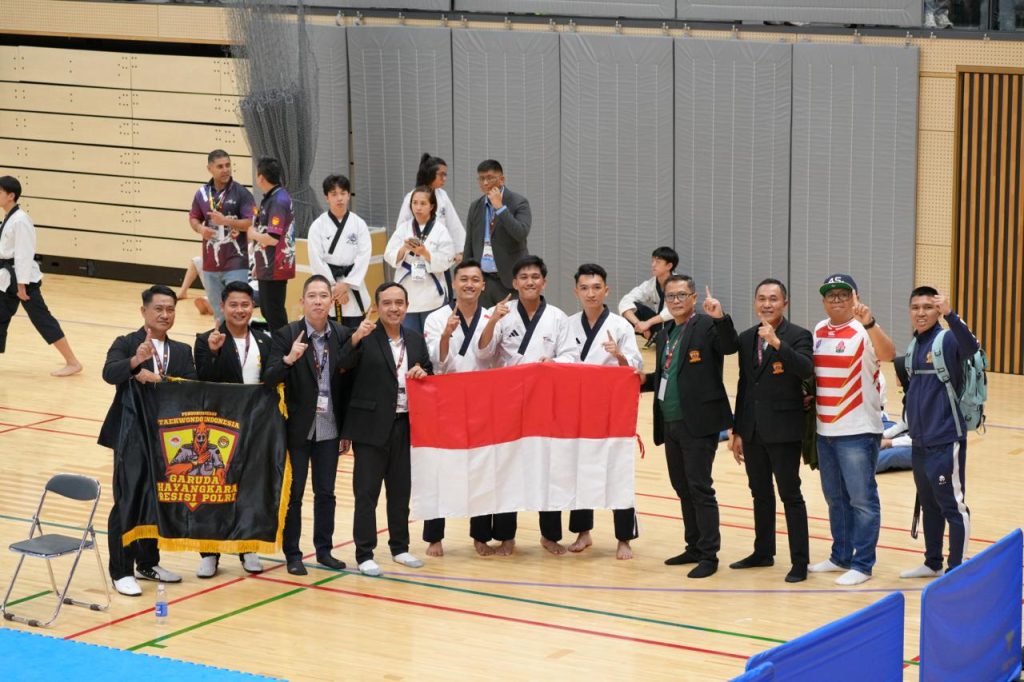 PERSONEL POLRES PESISIR BARAT RAIH TIGA MEDALI EMAS DI KEJUARAAN TAEKWONDO INTERNASIONAL DI JEPANG