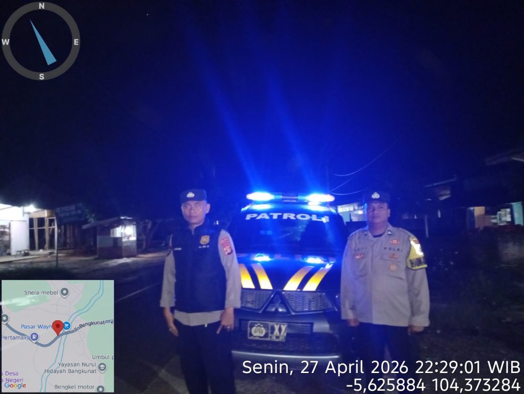 POLSEK NGARAS GELAR PATROLI HUNTING, ANTISIPASI KEJAHATAN 3C