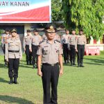 Kapolres Way Kanan Pimpin Upacara Kenaikan Pangkat Pengabdian AKP J.T.H Sitompul