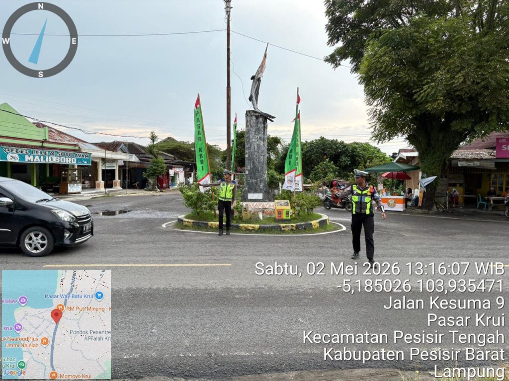 WUJUDKAN KAMSELTIBCARLANTAS, SATLANTAS POLRES PESISIR BARAT GELAR PAM RAWAN SIANG