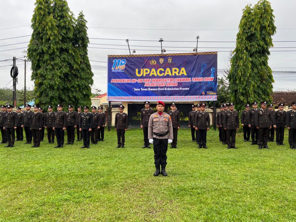 Wakapolres Way Kanan Pimpin Upacara Hari Kebangkitan Nasional ke-118