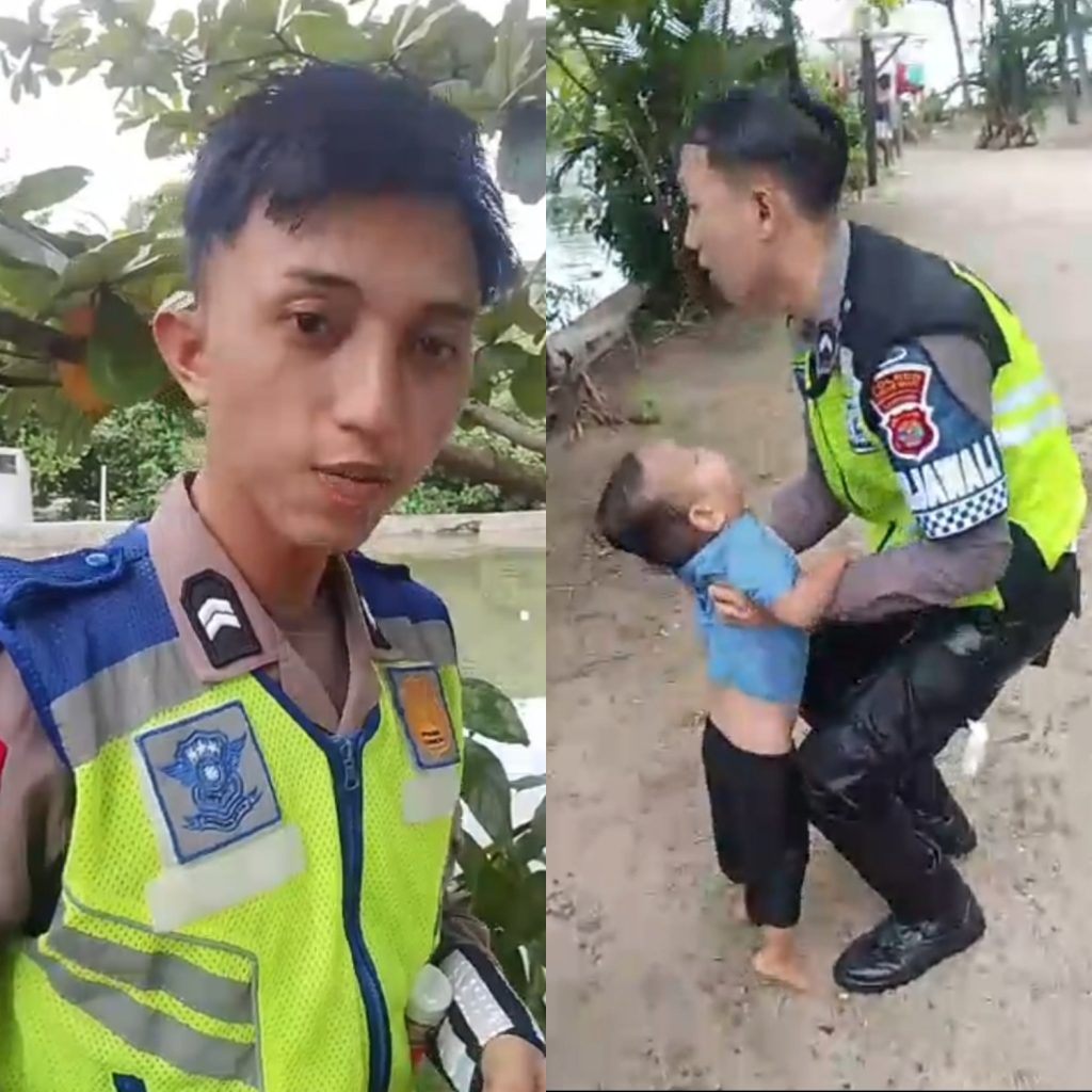 AKSI HEROIK !! DUA PERSONEL POLRES PESISIR BARAT SELAMATKAN BALITA YANG TENGGELAM