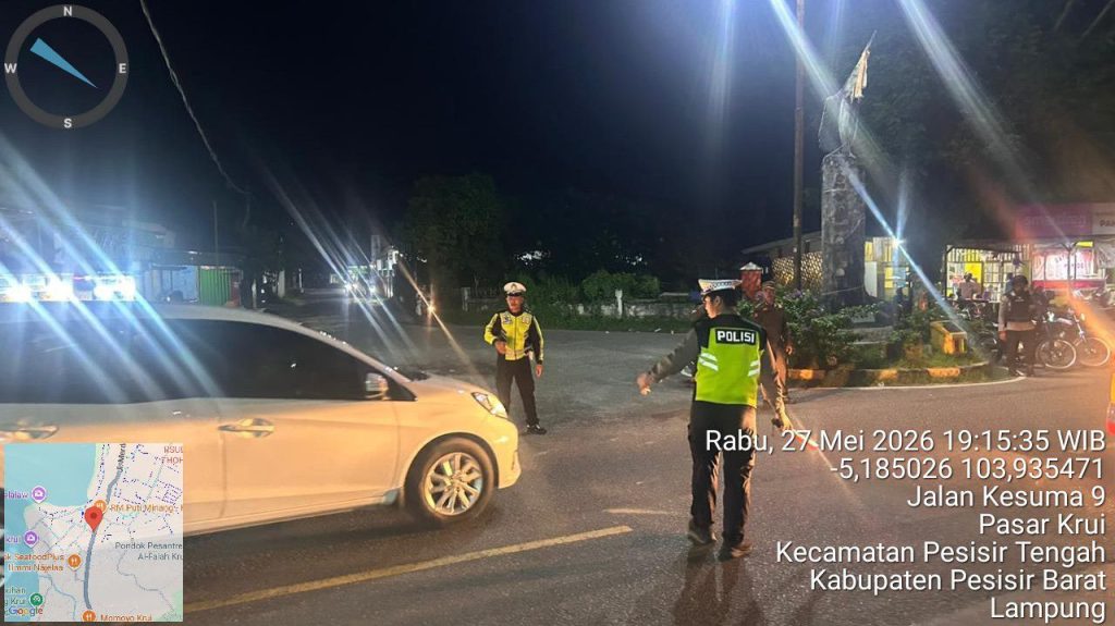 Tekan Angka Kecelakaan, Sat Lantas Polres Pesisir Barat Laksanakan Patroli Blue Light