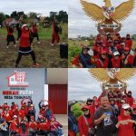 Grup Senam Moms Syantik Kebonsari Kunjungi Alun-Alun Tugusari, Senam Bareng hingga Kagumi Tugu Garuda Desa