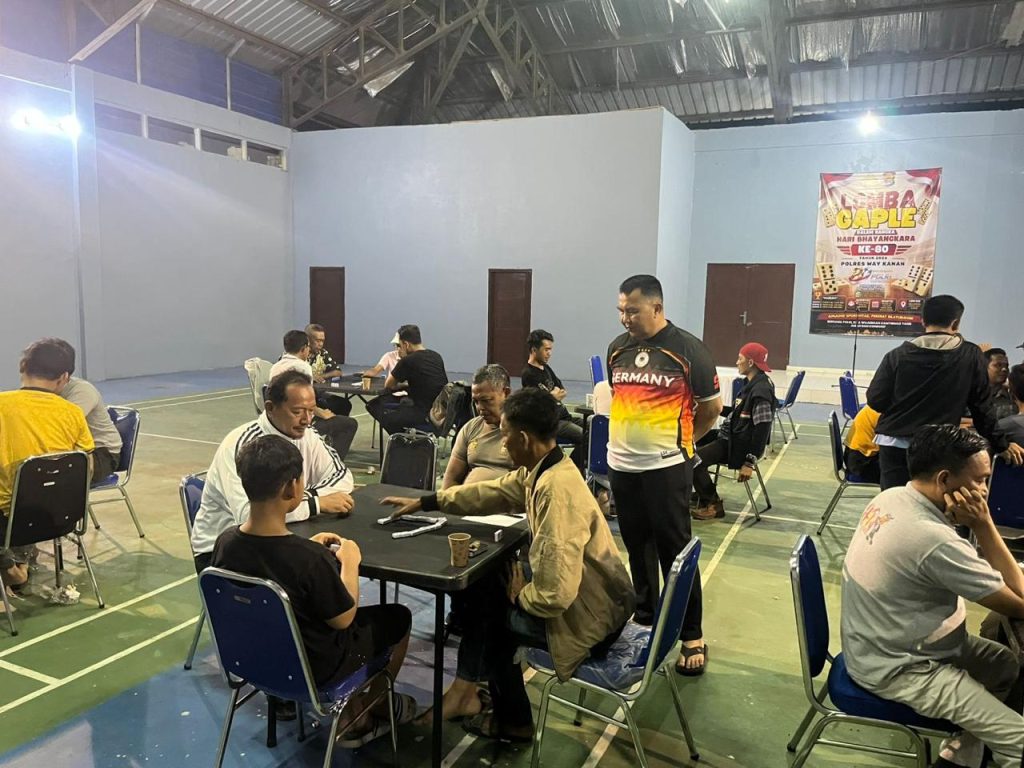Pererat Silaturahmi, Polres Way Kanan Gelar Turnamen Gaple Kapolres Cup dalam Rangka Hari Bhayangkara ke-80
