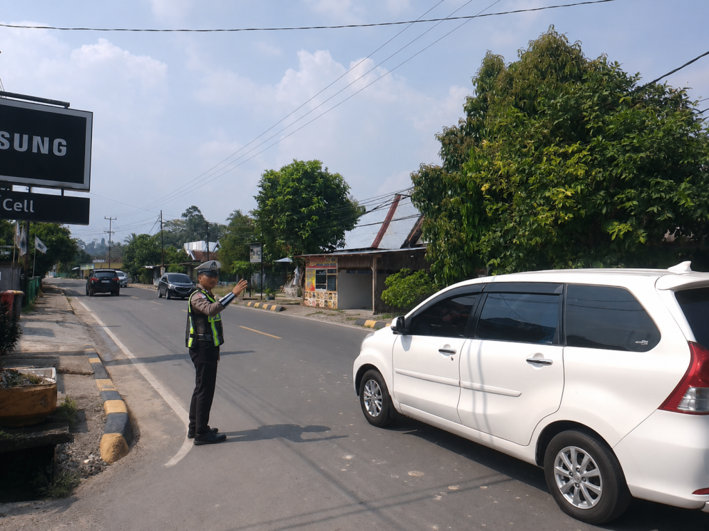 BERIKAN PELAYANAN DI HARI LIBUR, SATLANTAS POLRES PESISIR BARAT LAKSANAKAN PENGAMANAN DAN PENGATURAN LALU LINTAS