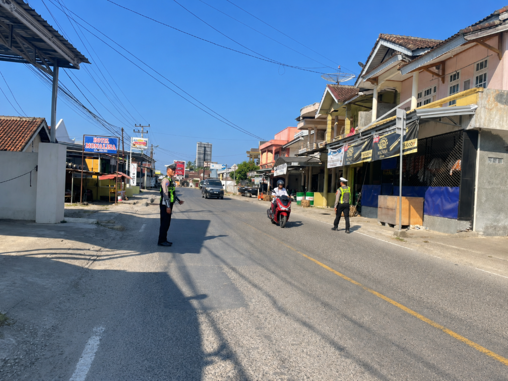 Satlantas Polres Pesisir Barat Laksanakan Pengamanan Rawan Siang di Jalur Lintas Barat Sumatera