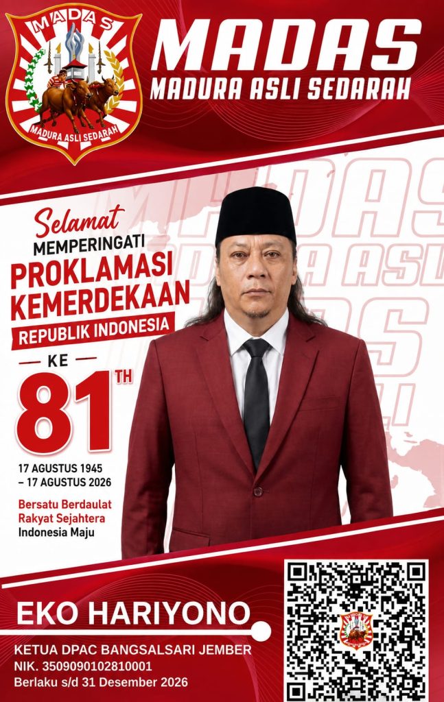 UCAPAN SELAMAT MEMPERINGATI PROKLAMASI KEMERDEKAAN REPUBLIK INDONESIA KE-81 DPAC MADAS BANGSALSARI