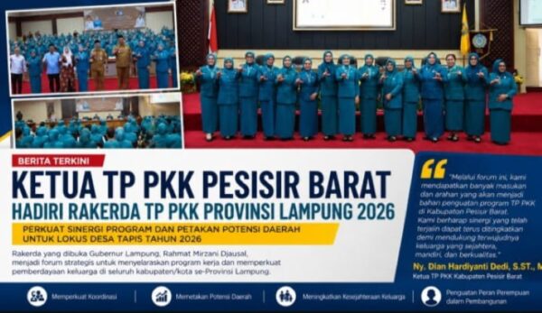 Dian Hardianti Dedi Hadiri Rekerda PKK Provinsi Lampung
